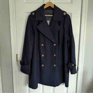 Lane Bryant Navy Double-Breasted Women's Coat, New, Size 22/24